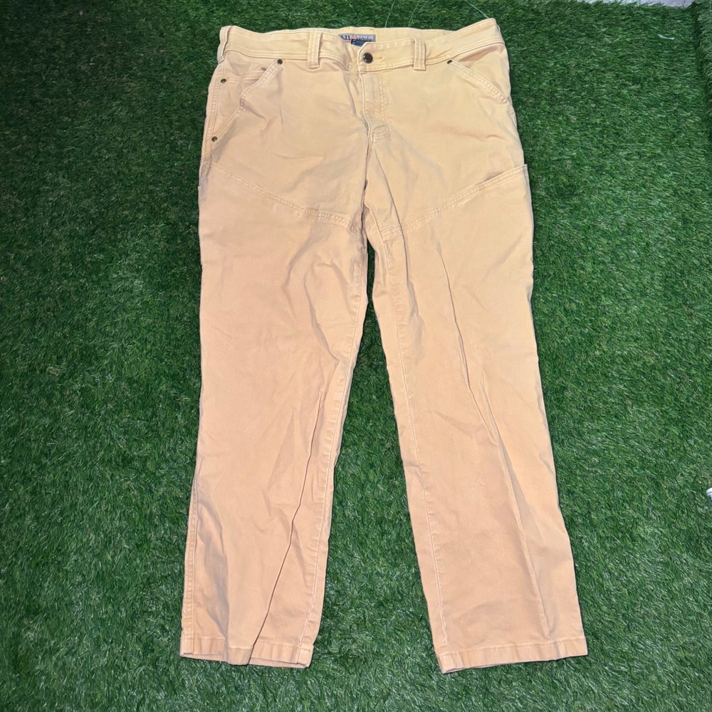 5.11 Tactical Mens Khaki Tan Cotton Canvas Multi Pocket Utility Work Pants 38x30